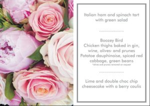 Barefoot Boho's Menu