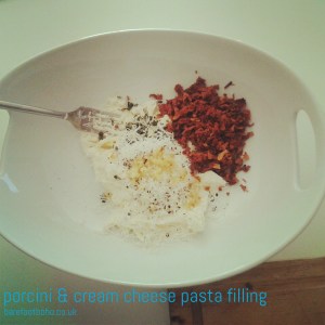porcini & cream cheese pasta filling